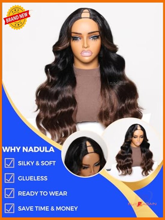 V Part Body Wave Wig Human Hair No Leave Out 180% Density 16 inch Glueless main image 4